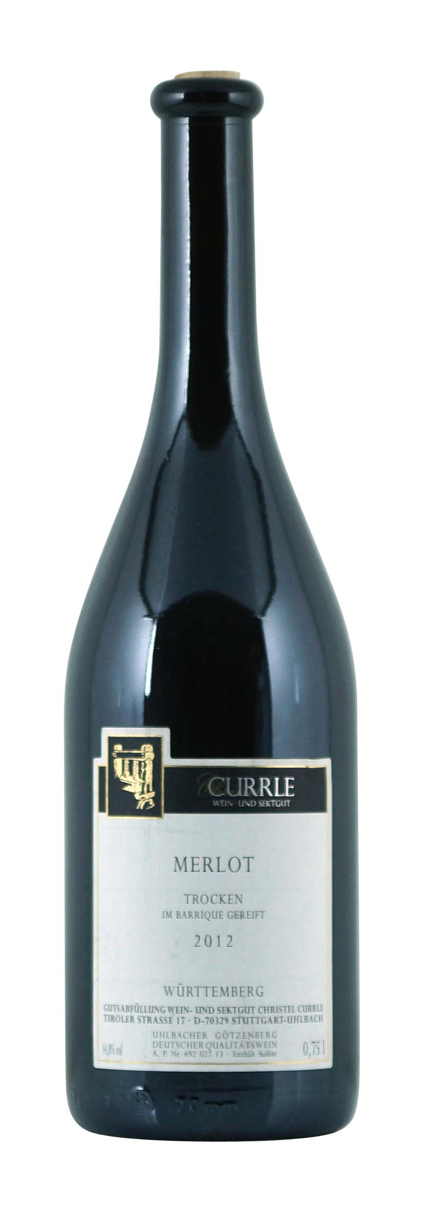 Merlot trocken Barrique Uhlbacher Götzenberg 2012