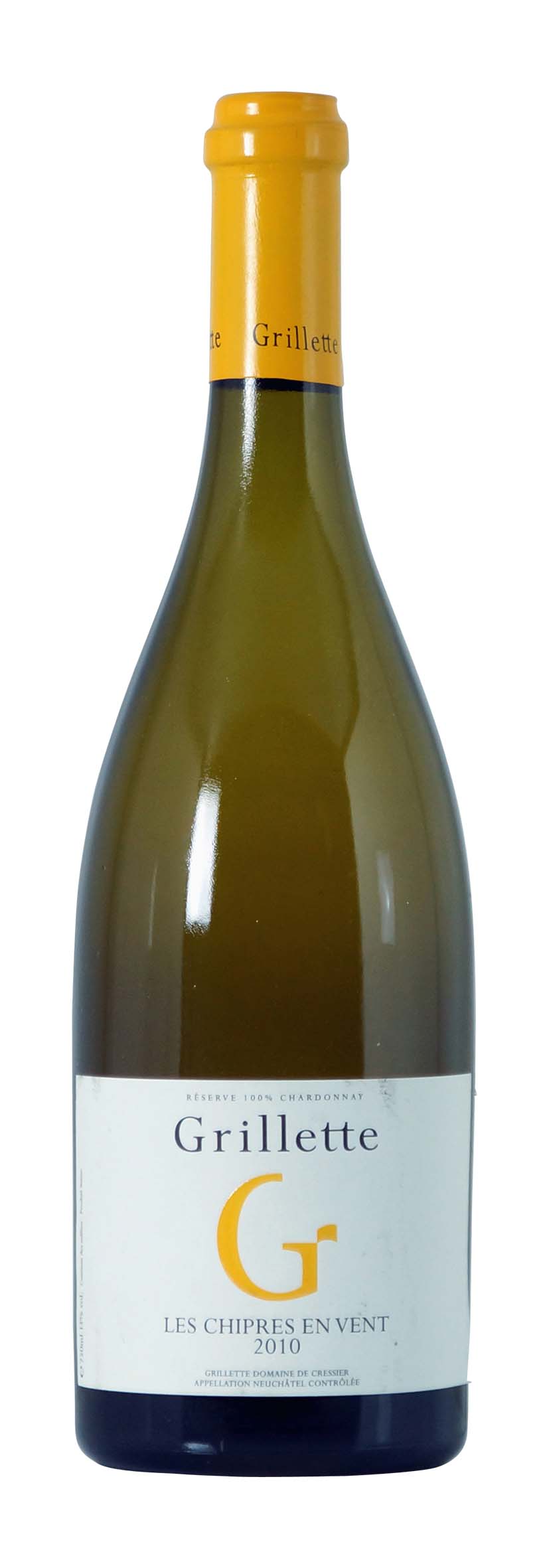 Neuchâtel AOC Chardonnay Réserve Les Chipres en Vent 2010