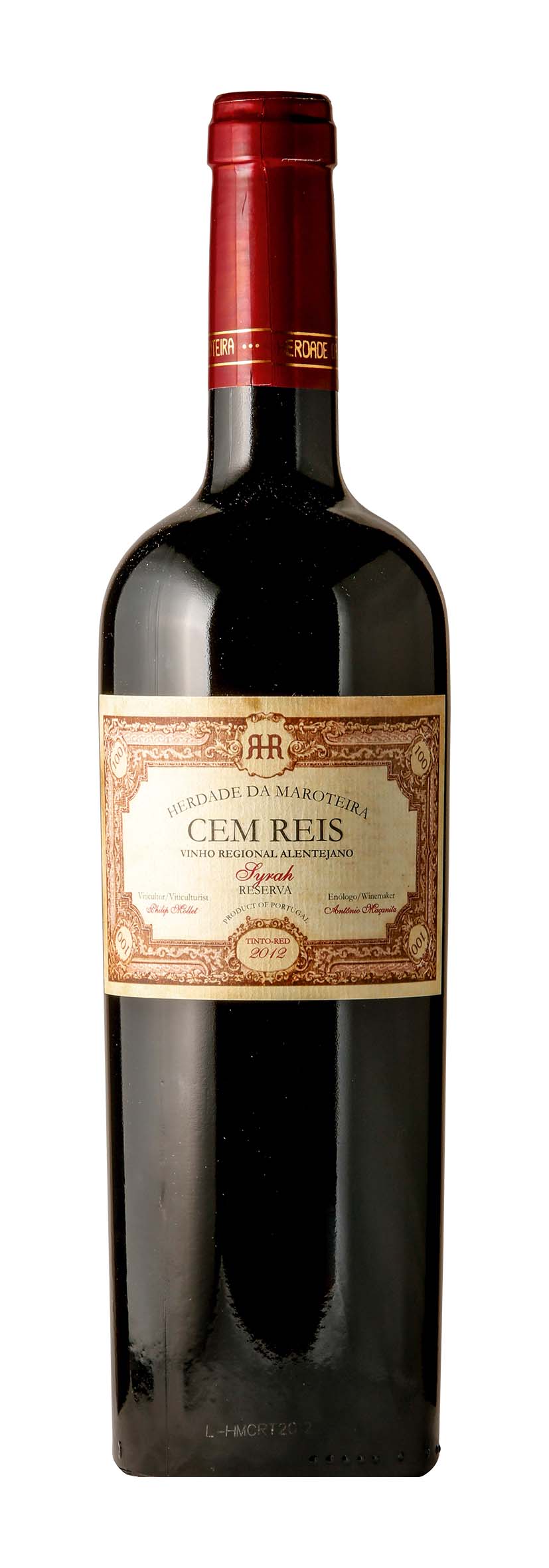 VR Alentejano Syrah Cem Reis 2012