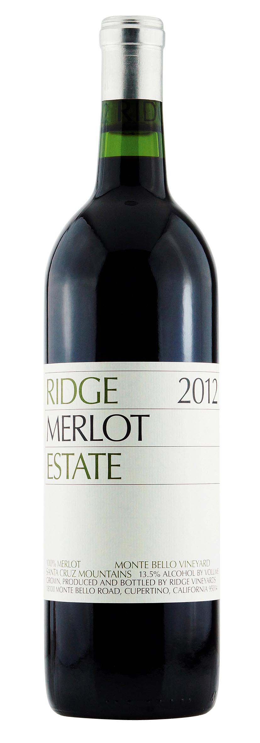 Estate Merlot Santa Cruz Mountains Ridge Vineyards 2012
