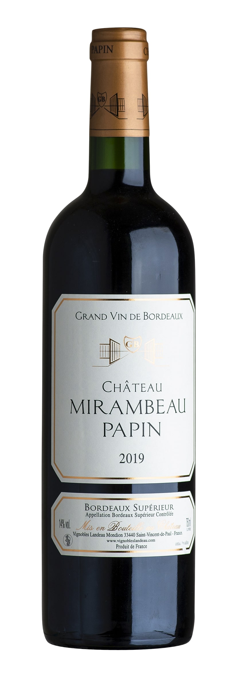 Bordeaux rouge AOC Château Mirambeau Papin 2019