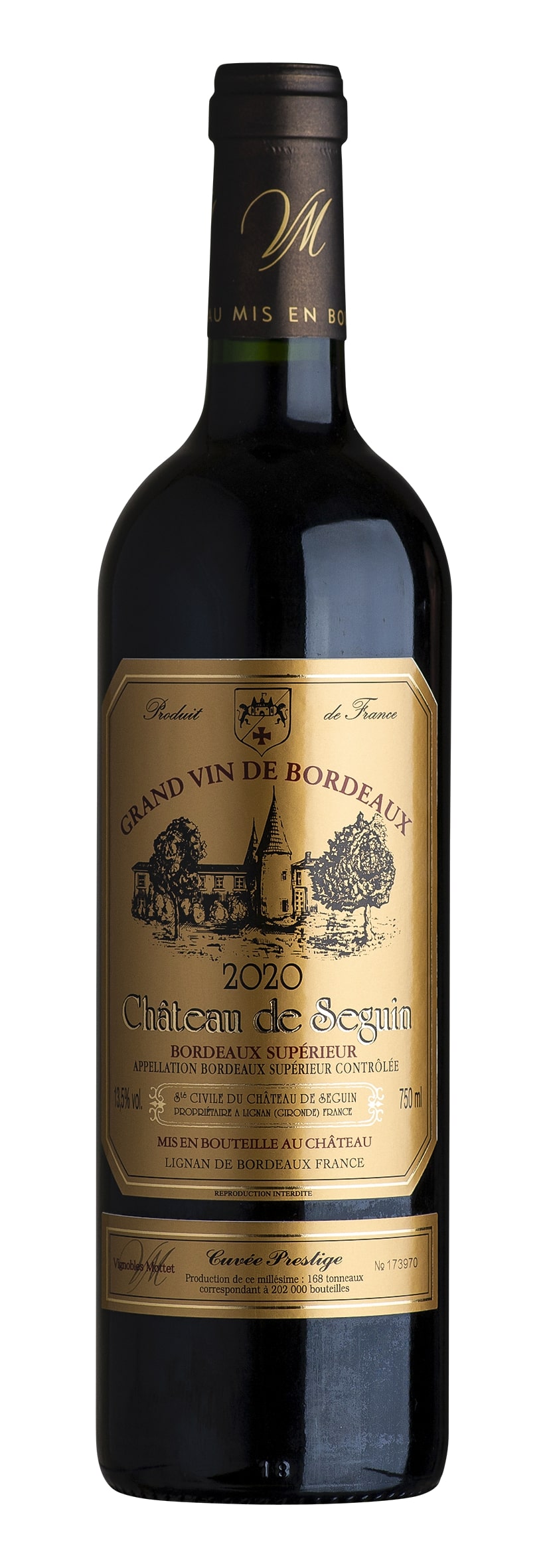 Bordeaux Supérieur rouge AOC Cuvée Prestige 2020