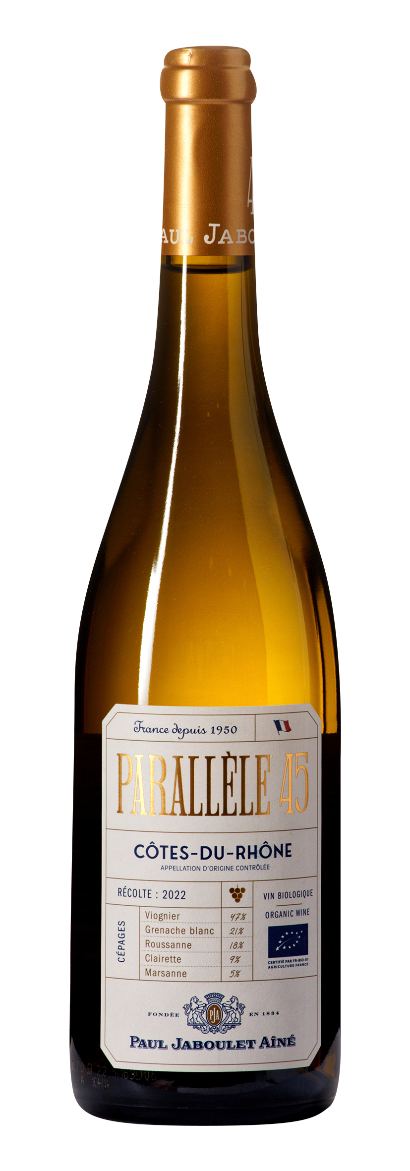Côtes-du-Rhône AOC Parallèle 45 blanc 2022