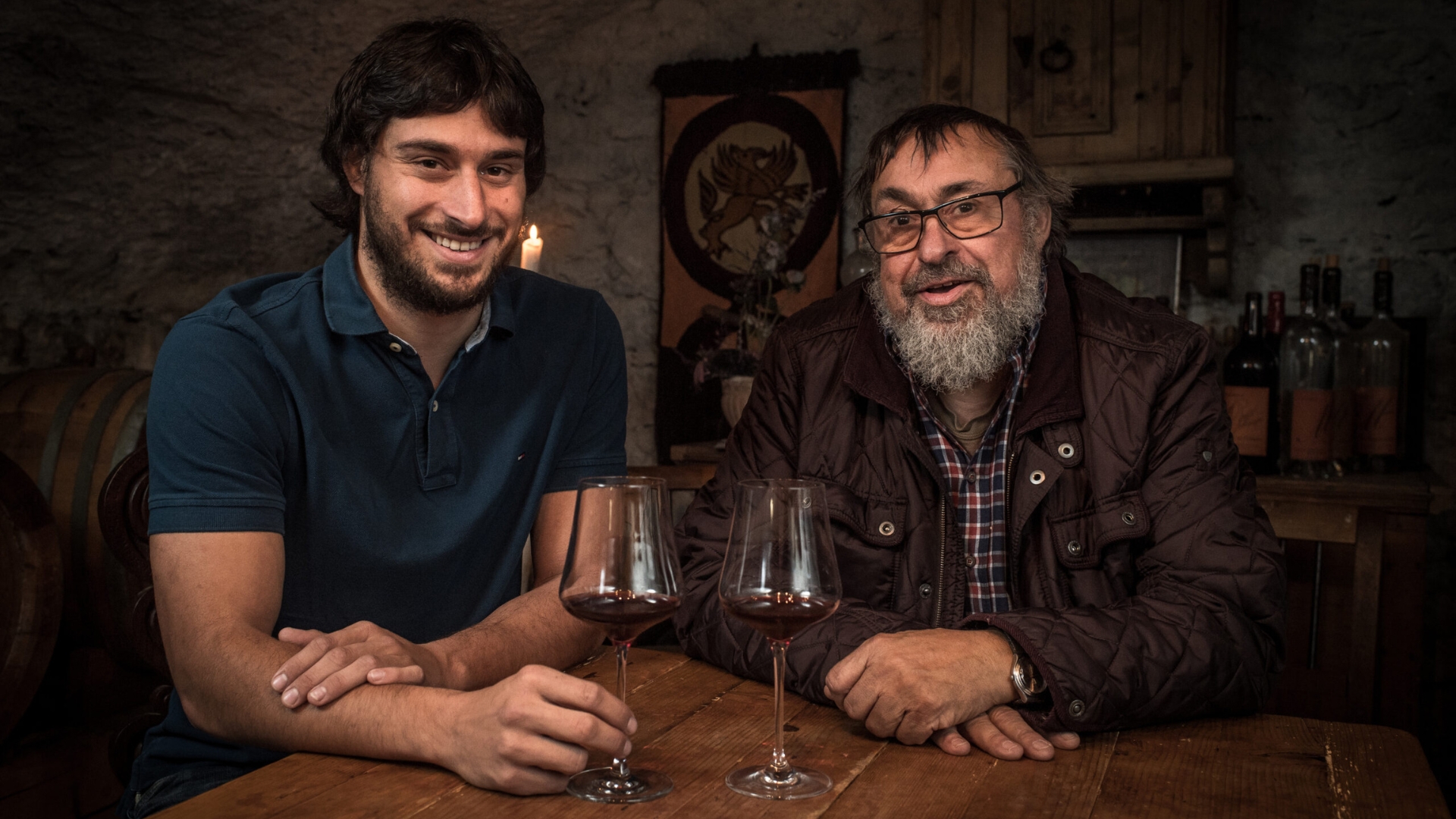 Les vignerons Gian-Battista von Tscharner et son fils Johann-Baptista, de Reichenau, sont les parrains de la Semaine du Goût 2024 (photo Christian Reichenbach)