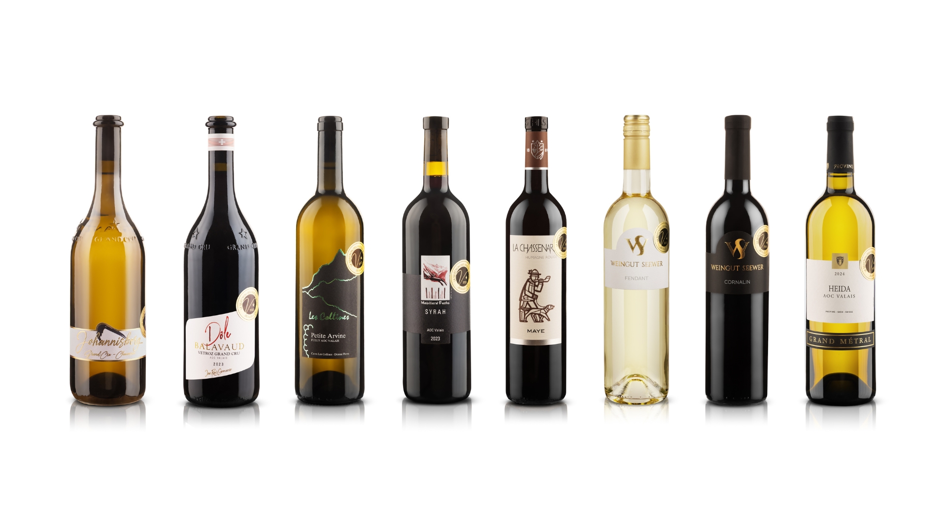 Les huit vins gagnants des Étoiles du Valais 2025 (photo: Thomas Masotti)