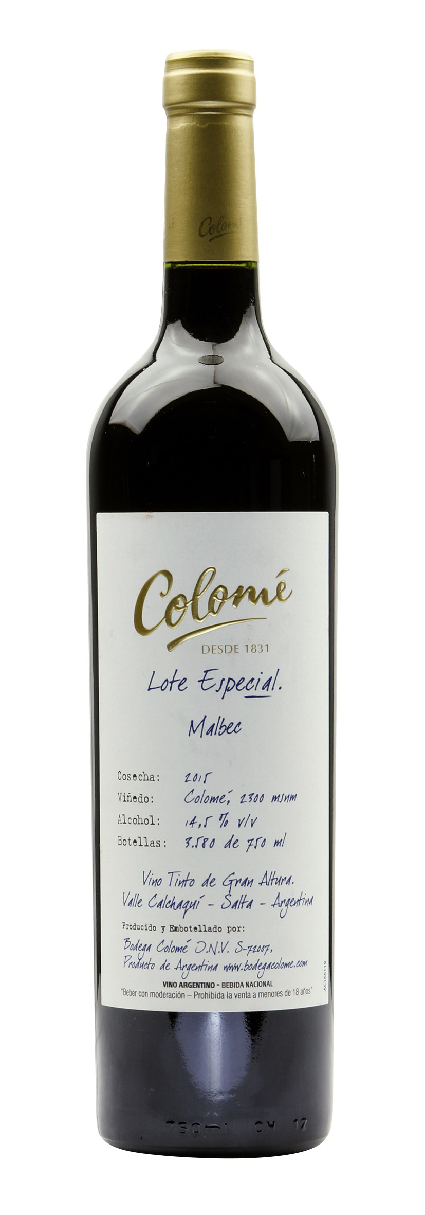 Valle Calchaqui Lote Especial Malbec «Colomé» 2015