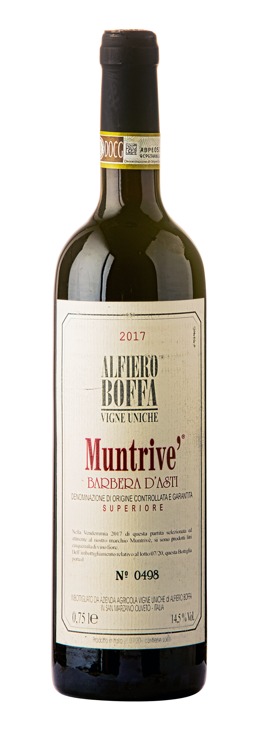 Muntrive' Barbera d'Asti DOCG Superiore 2017