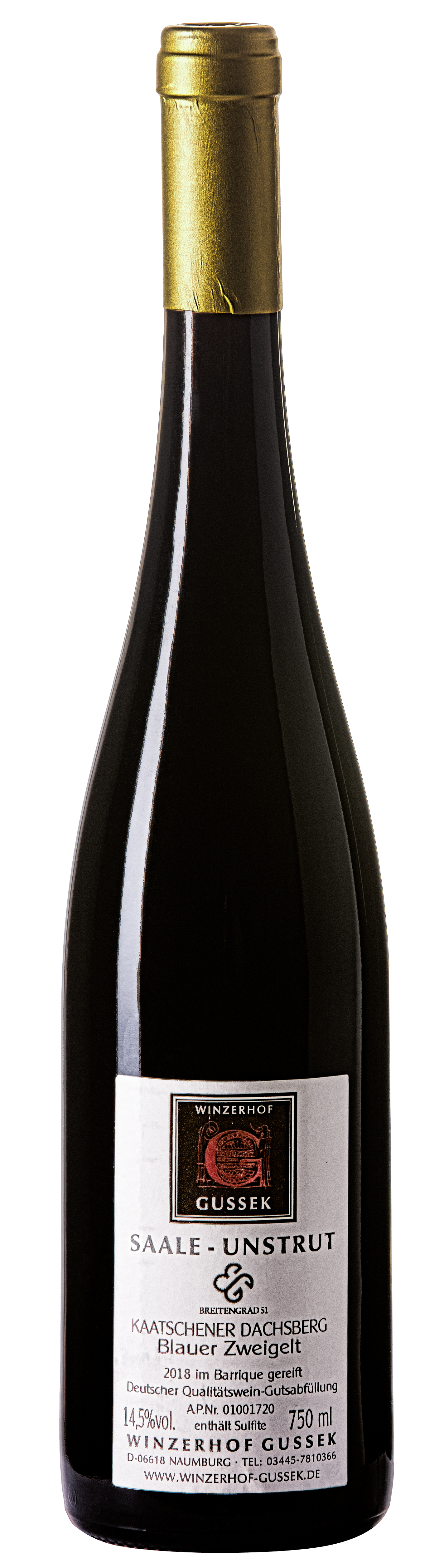 Kaatschener Dachsberg Blauer Zweigelt Qualitätswein trocken Breitengrad 51 2018