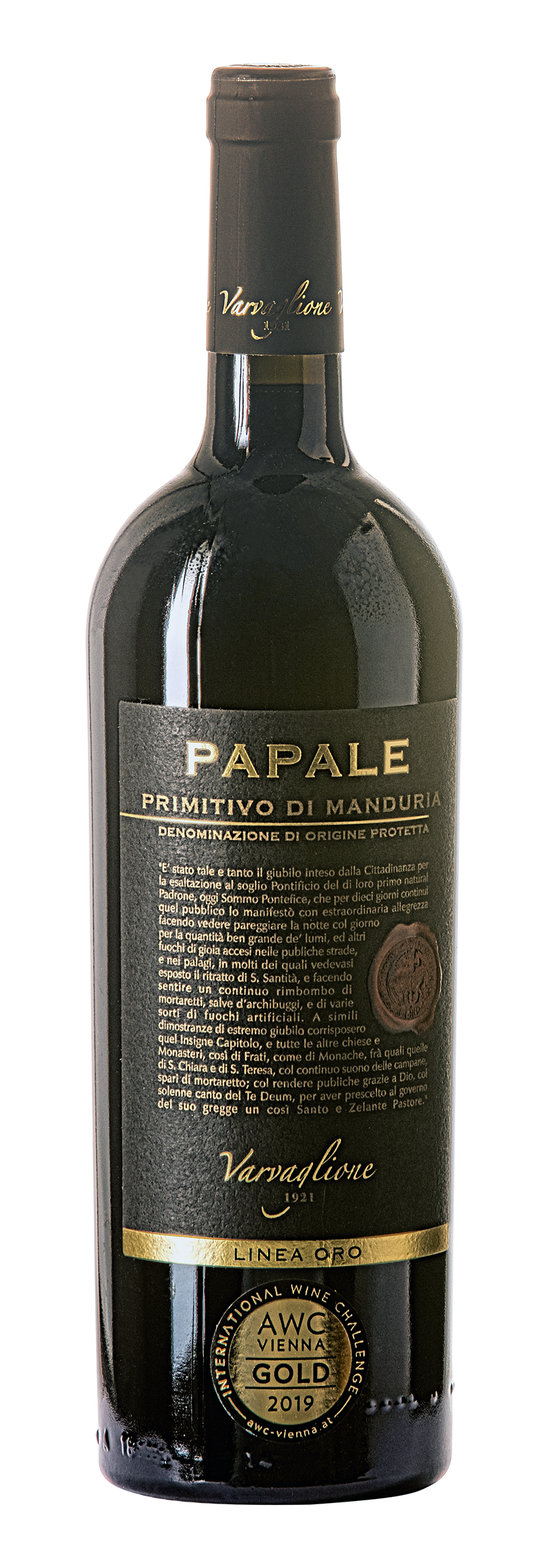 Primitivo di Manduria DOP Papale Linea Oro 2016