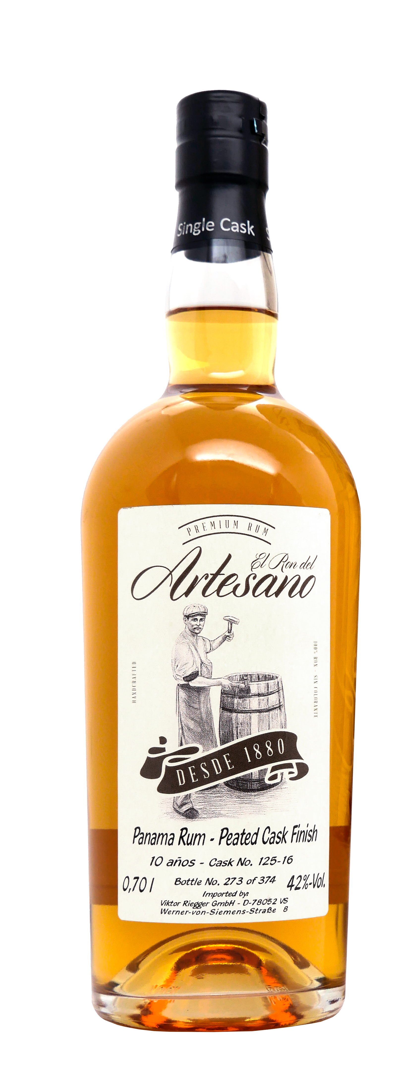 El Ron del Artesano - 10 Jahre Peated Whisky Cask Finish (Trinkstärke) 0